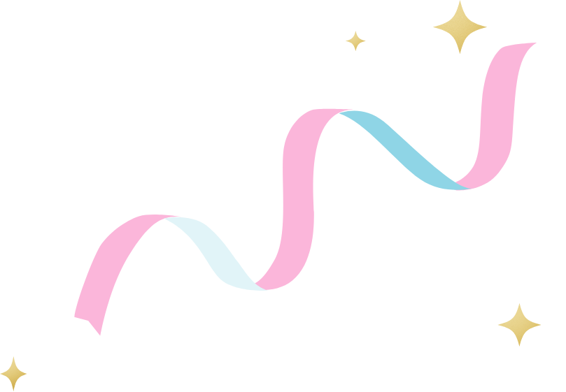 右側にあるカラフルなリボン