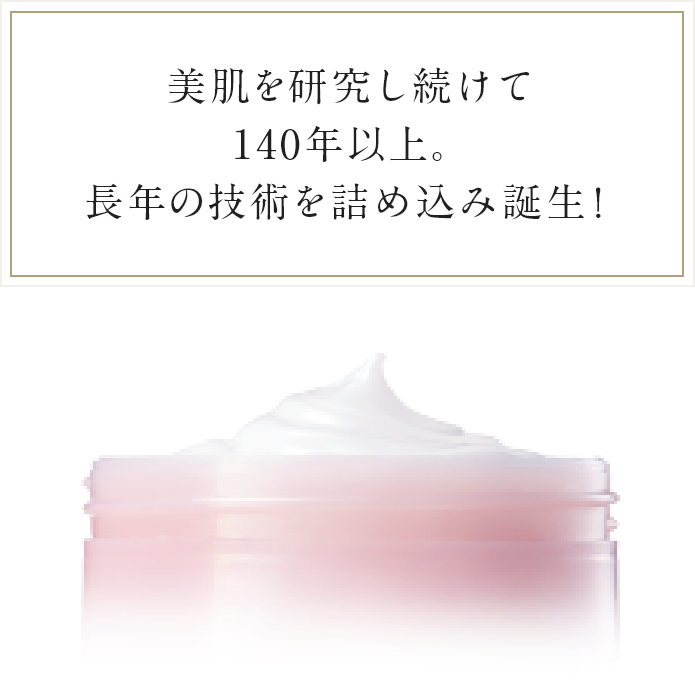 美肌を研究し続けて140年以上。長年の技術を詰め込み誕生！