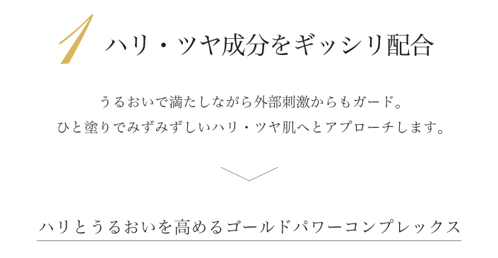 1 ハリ・ツヤ成分をギッシリ配合