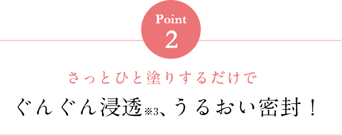 ぐんぐん浸透、うるおい密封!