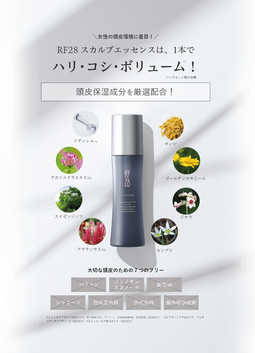 RF28 スカルプエッセンスは、1本でハリ・コシ・ボリューム!