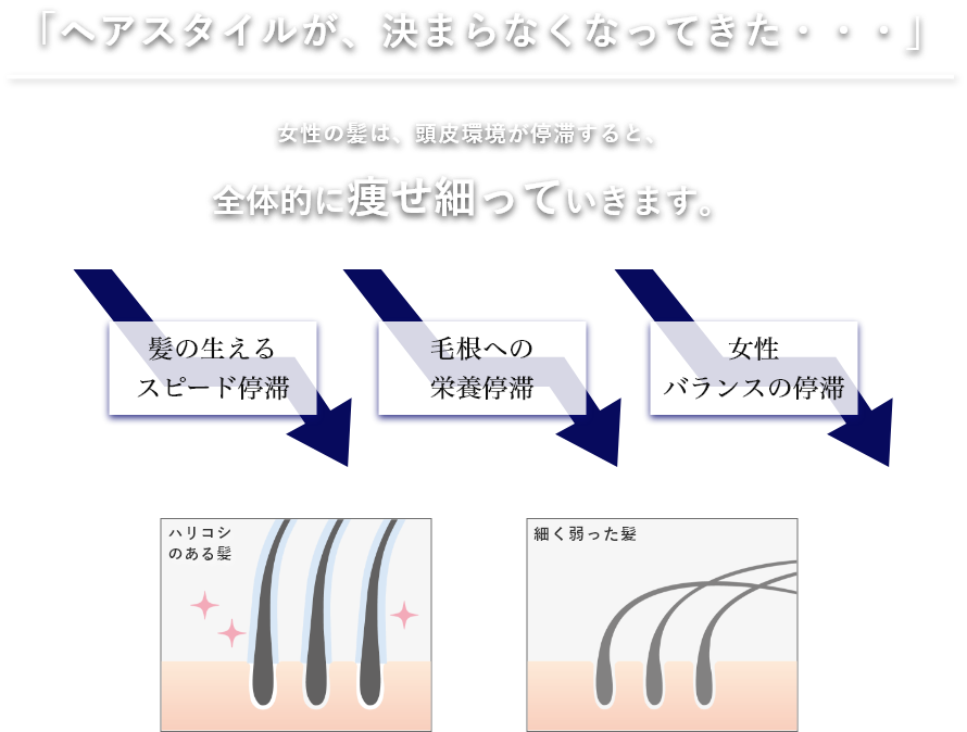 ヘアスタイルが、決まらなくなってきた・・・