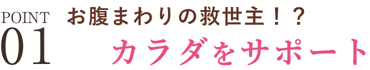 POINT01 お腹まわりの救世主！？カラダをサポート